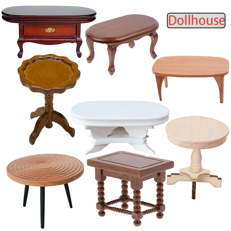Woodworking Diy - 1:12 poppenhuis miniatuur ronde tafel theetafel