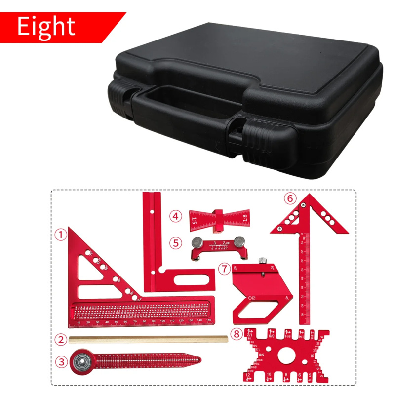 Woodworking Hand Tools - Houtbewerking Aluminium Vierkante Kit met Doos