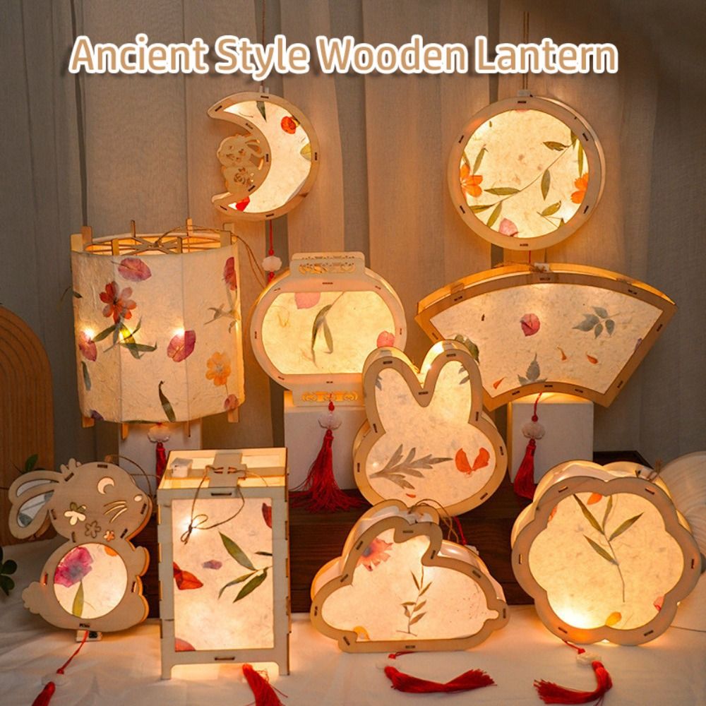 Woodworking Rabbet - Mid Autumn Konijn Lantaarn Antieke Stijl
