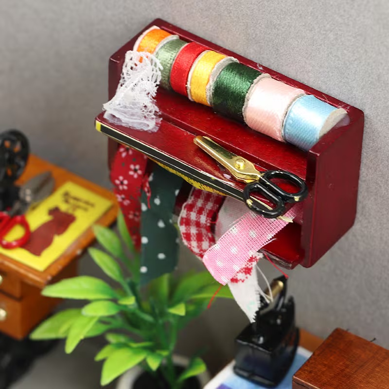 Poppenhuis mini-naaidoosje met - Woodworking Diy recensie en prijs