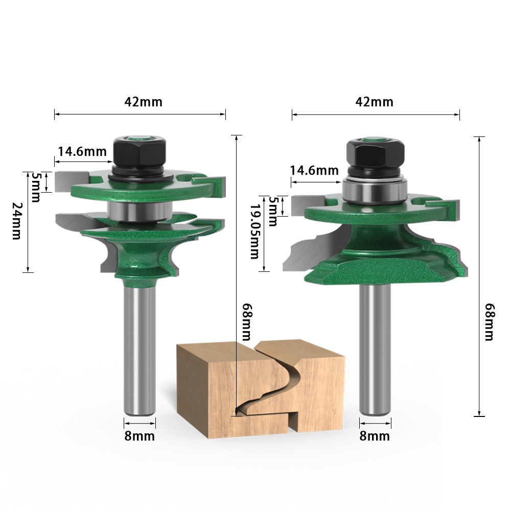 2-delige houtframe-freesbitset - Woodworking Joint recensie en prijs
