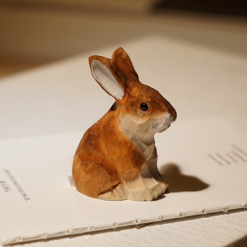 1PC Zittend Bunny Handgesneden - Woodworking Rabbet recensie en prijs